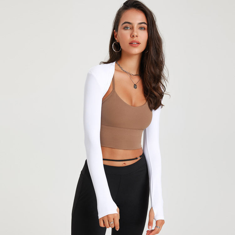 Women Yoga Long Sleeve Blouse - Solid Color
