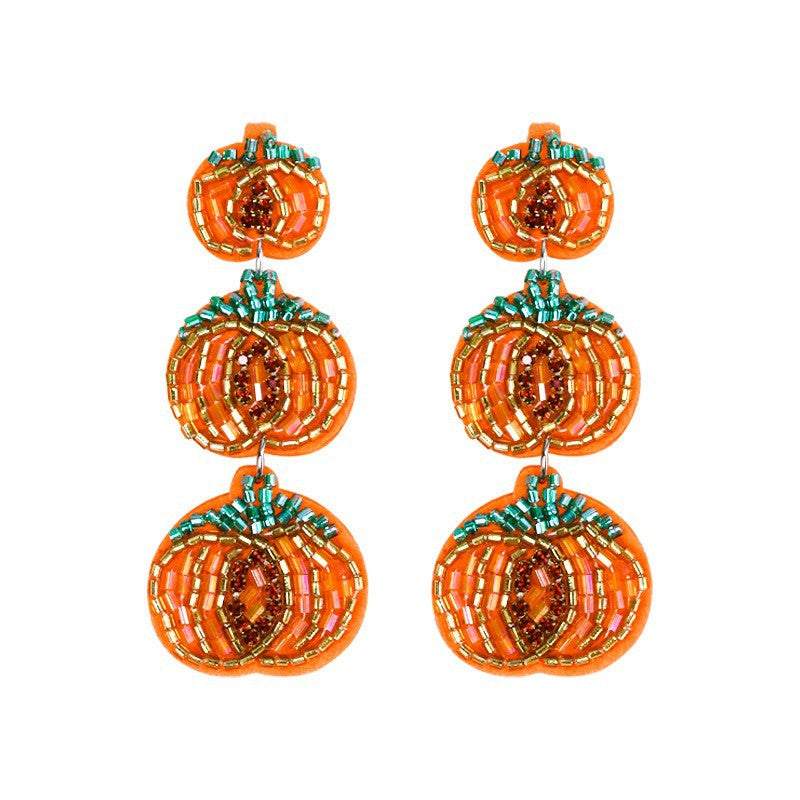 Boucles d'oreilles amusantes en perles pour femmes, motif dessin animé, Halloween