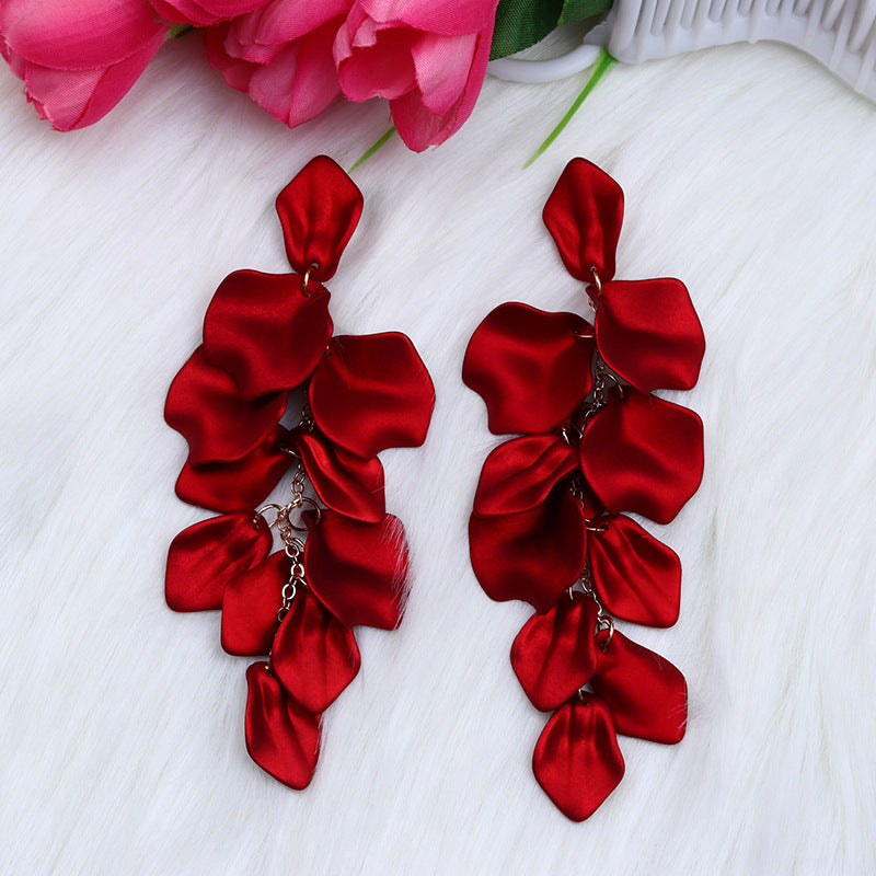 Bohemian Style Personalized Tassel Petal Earrings