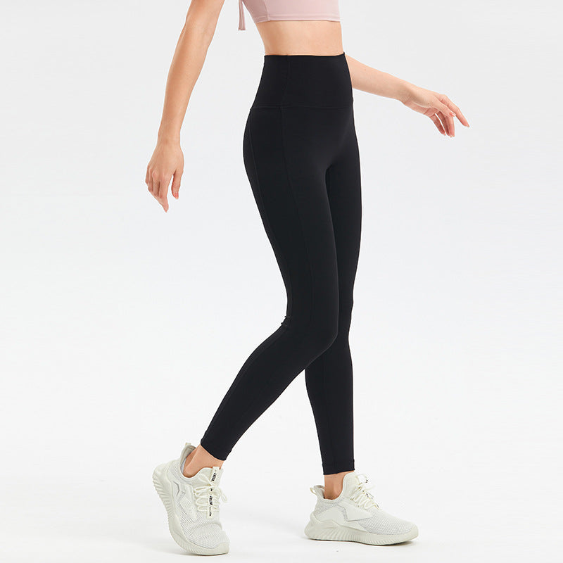 Leggings de sport taille haute de couleur unie pour femmes