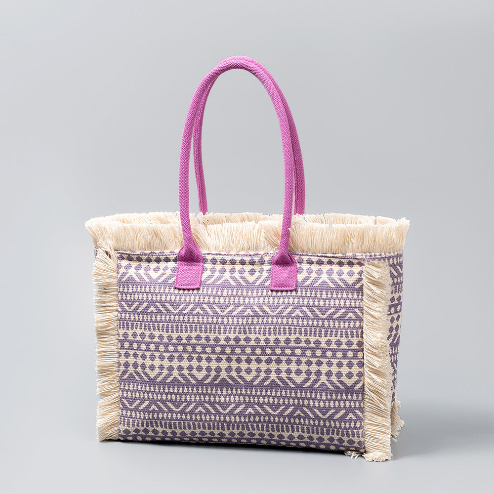 Bolso de mano bohemio informal de gran capacidad para mujer