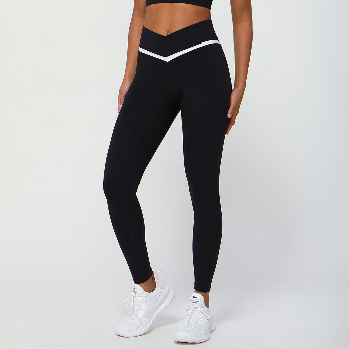 Leggings de sport taille haute à contraste de couleurs pour femmes