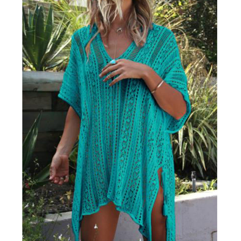 Traje de baño de punto holgado informal para mujer