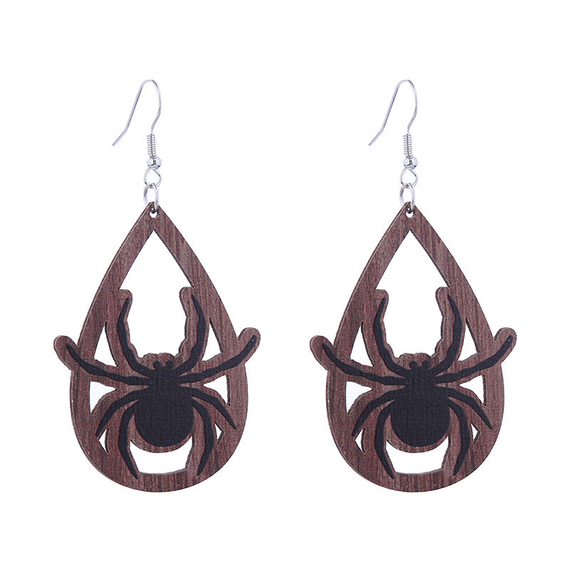 Halloween Women Funny Ghost Pumpkin Spider Skull Bat Earrings