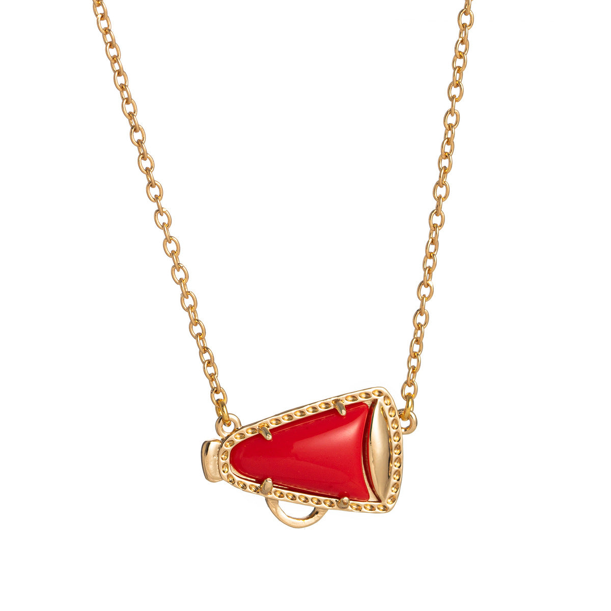 Collar sencillo de cuerno con gotero de aceite para mujer, con colgante geométrico de nácar.