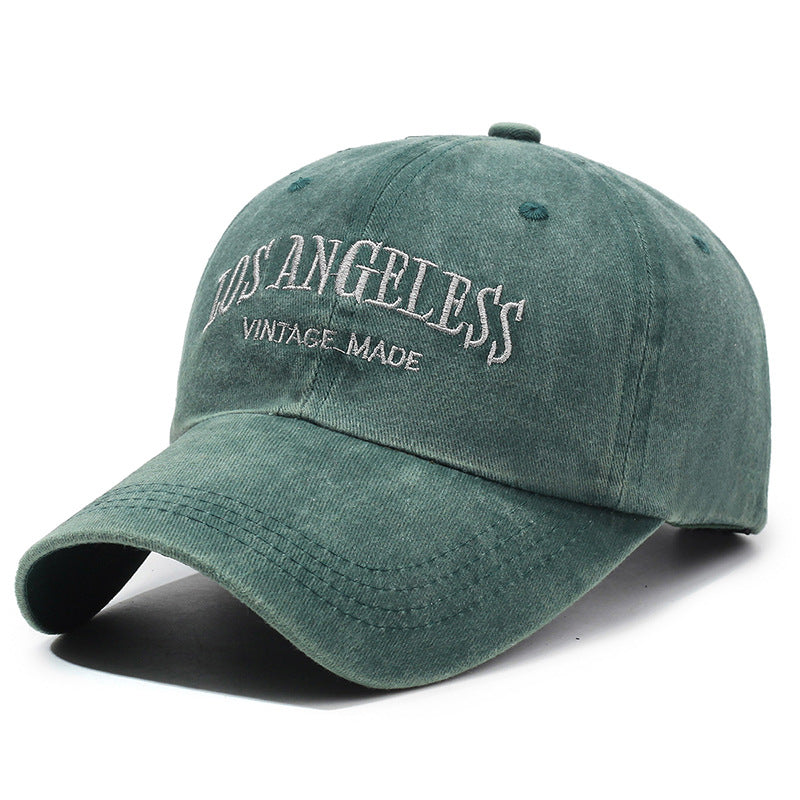 Gorra de béisbol de algodón lavado con letras bordadas