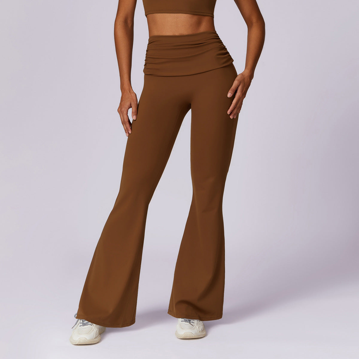 Leggings de sport taille haute pour femmes, style trompette, pour le yoga