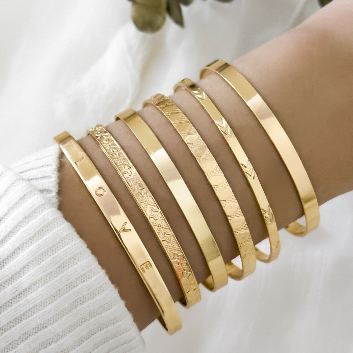 Conjunto de pulseras sencillas multicapa de estilo bohemio