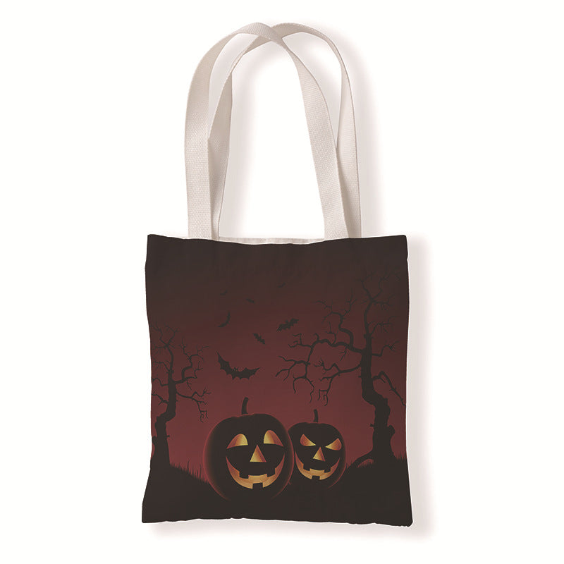 Bolsa de lona con estampado de calabaza de Halloween para uso diario