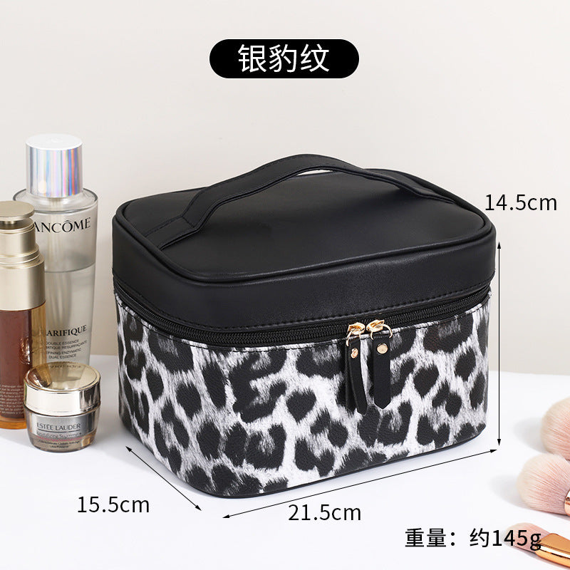 Bolsa de cosméticos de pata de gallo de moda en blanco y negro