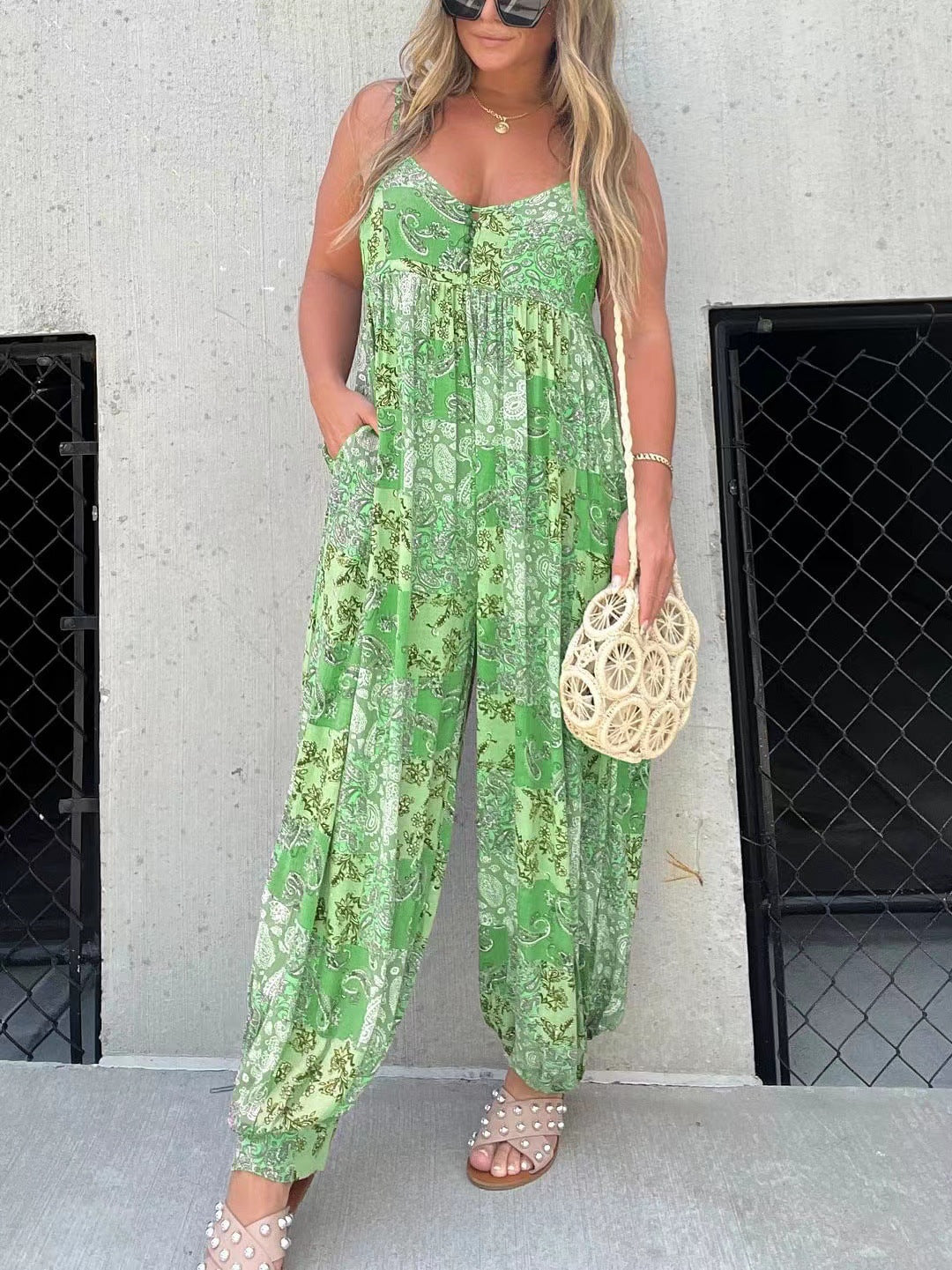 Combinaison florale taille haute pour femme grande taille