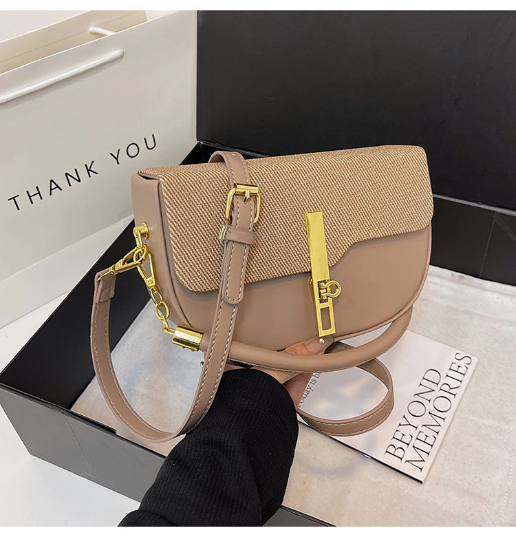 Fashion Stitching Contrast Shoulder Bag
