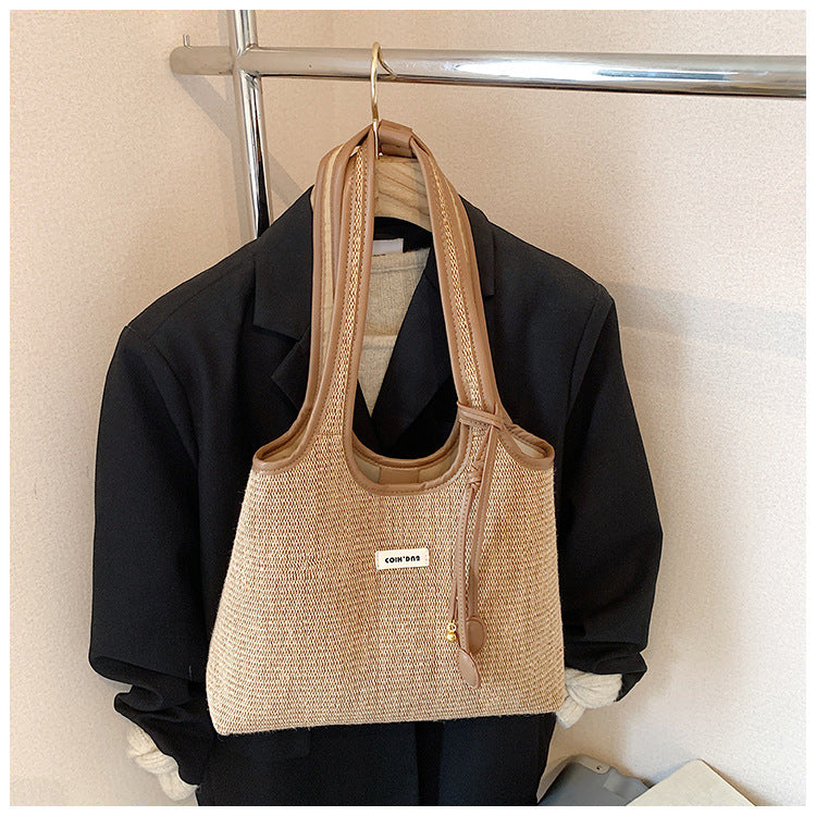 Sac fourre-tout décontracté à rayures pour femme, grande capacité