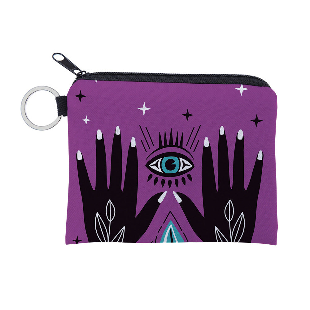 Women Fashion Evil Eye Print Mini Wallet