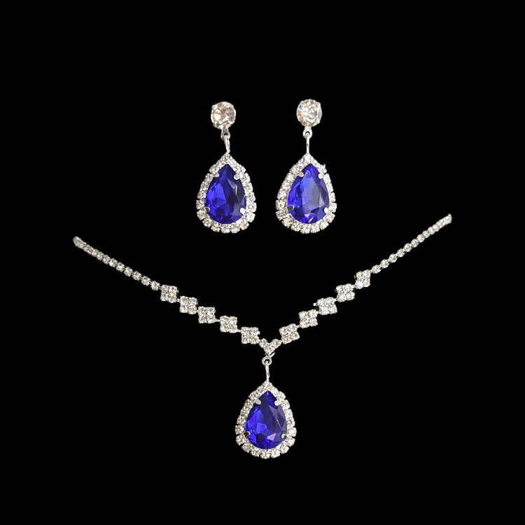 Women Fashion Elegant Simple Earrings Necklace Two-Piece Set