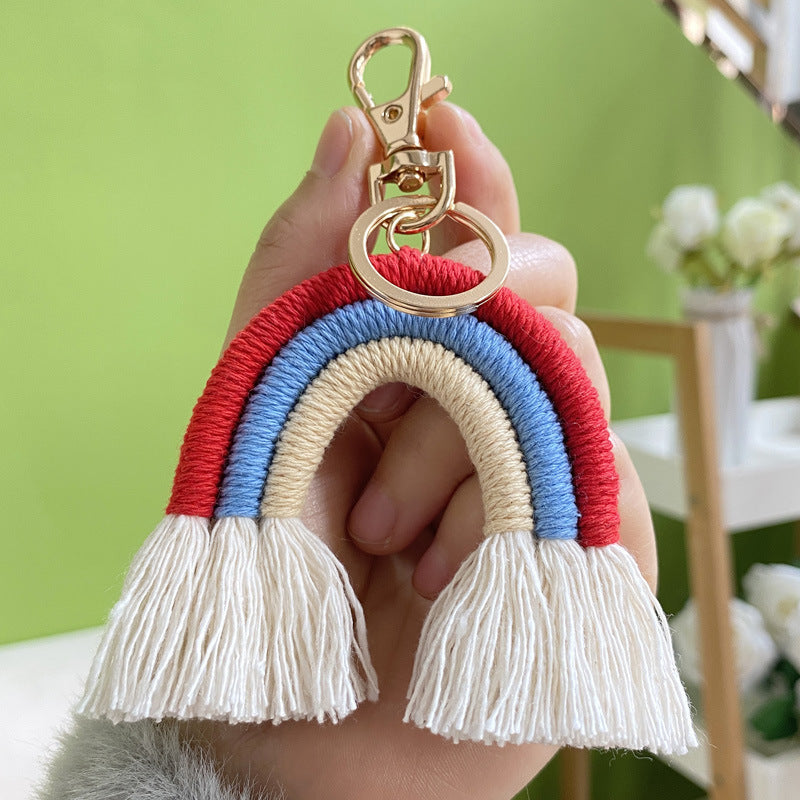 Bohemian Tassel Rainbow Keychain Bag Hanging Accessories