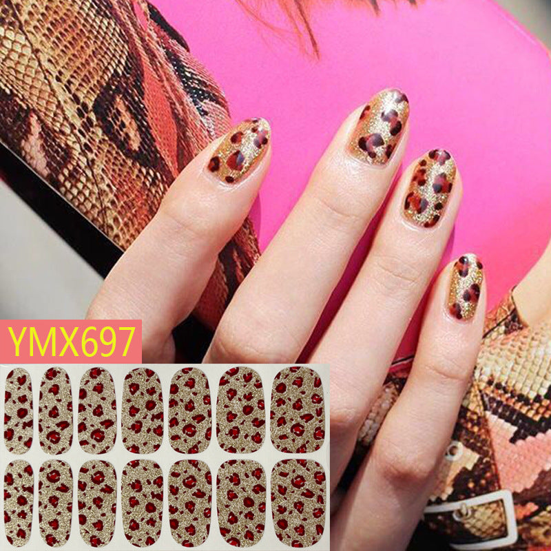 Autocollants pour ongles motif vache léopard automne et hiver