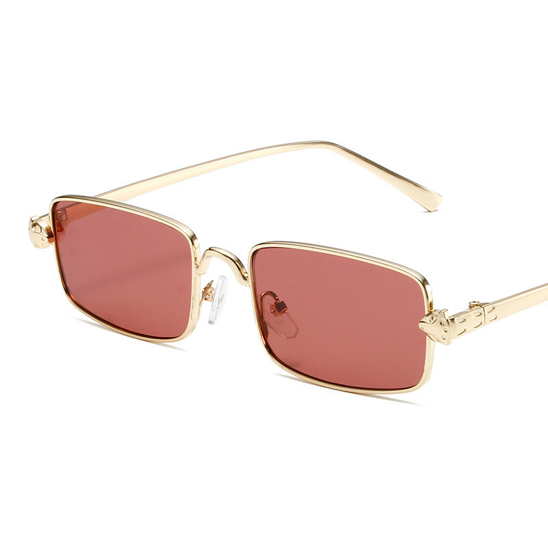 Gafas de sol de moda retro informales de metal con montura pequeña y cuadrada