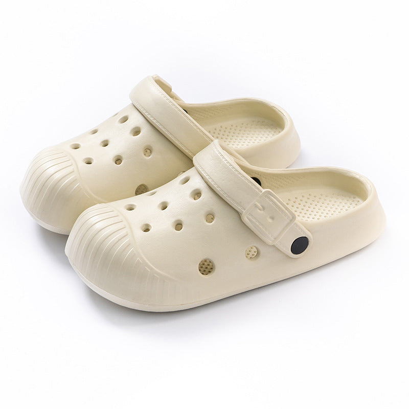 Pantuflas antideslizantes de color liso informales a la moda para mujer