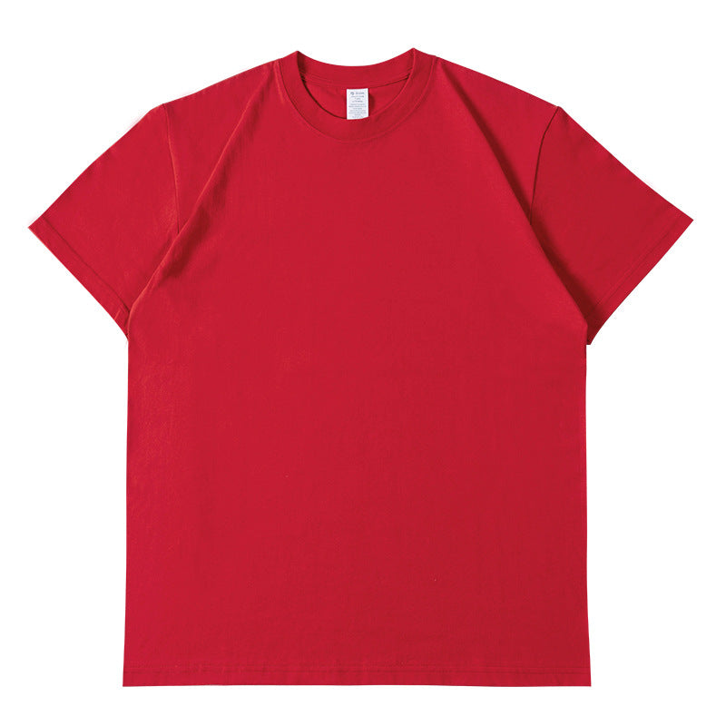 Camiseta informal de manga corta con cuello redondo y color liso para hombre y mujer