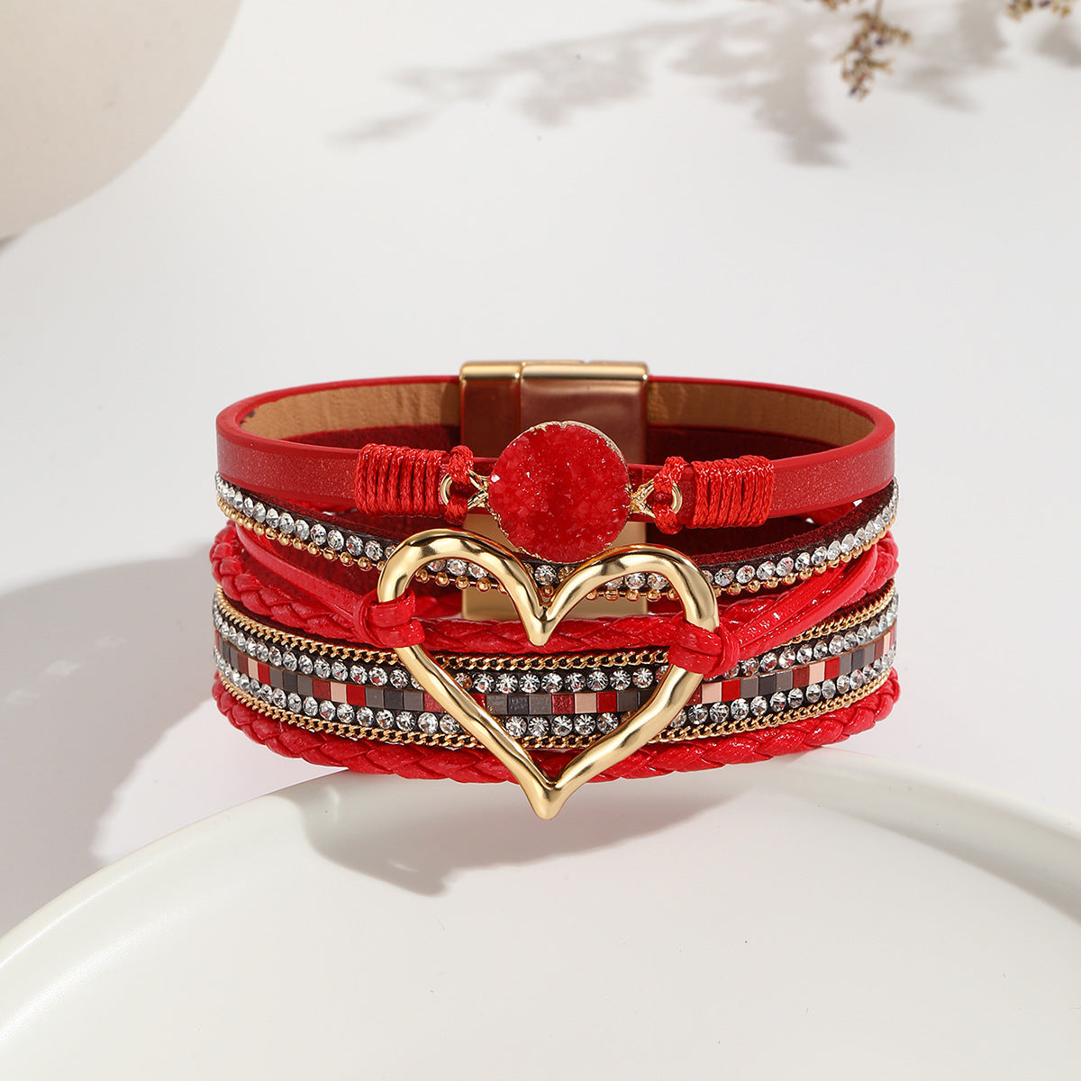 Bohemian Multi-Layer Heart-Shaped Wrap Bracelet