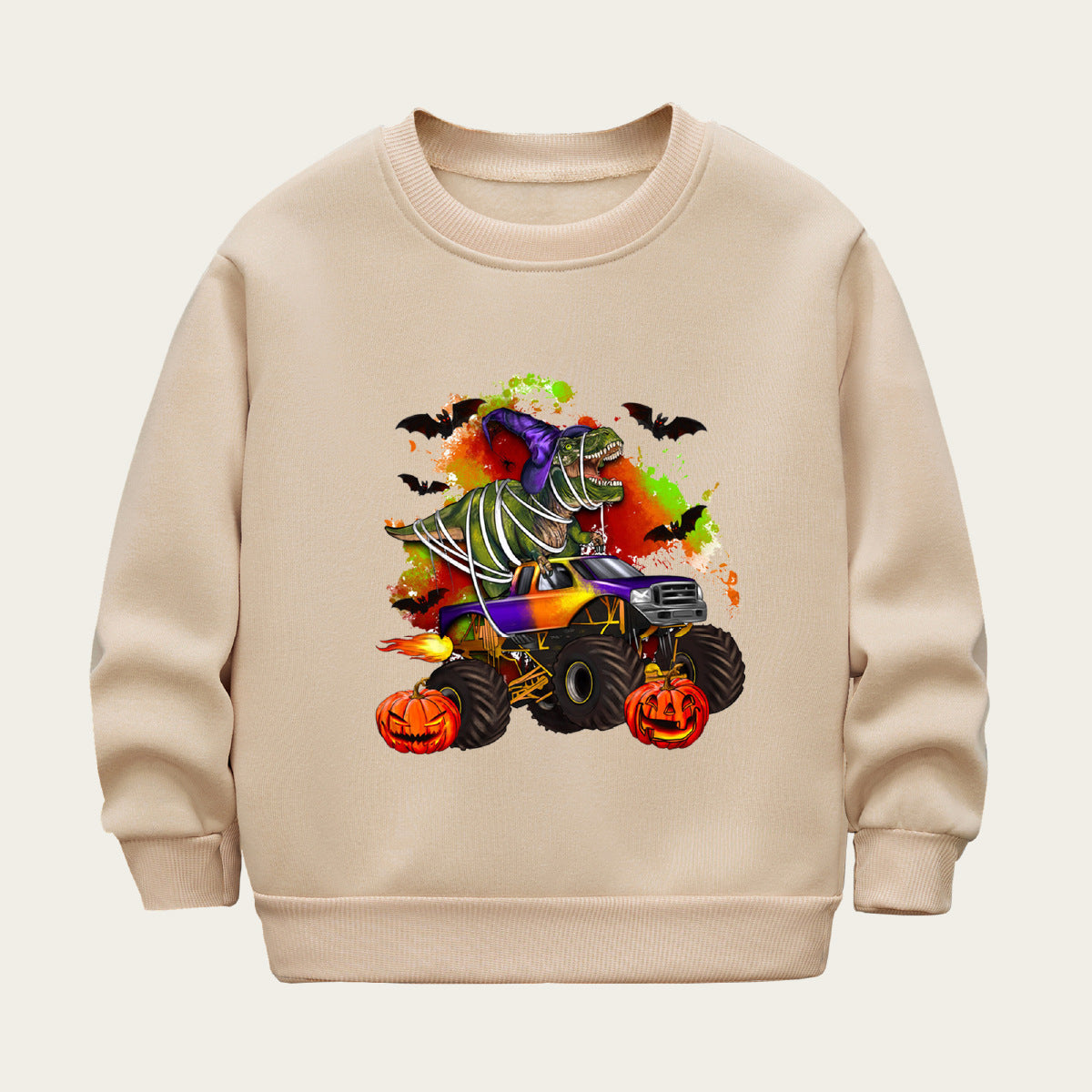 Kids Toddler Boys Girls Casual Halloween Print Fleece Sweatshirt