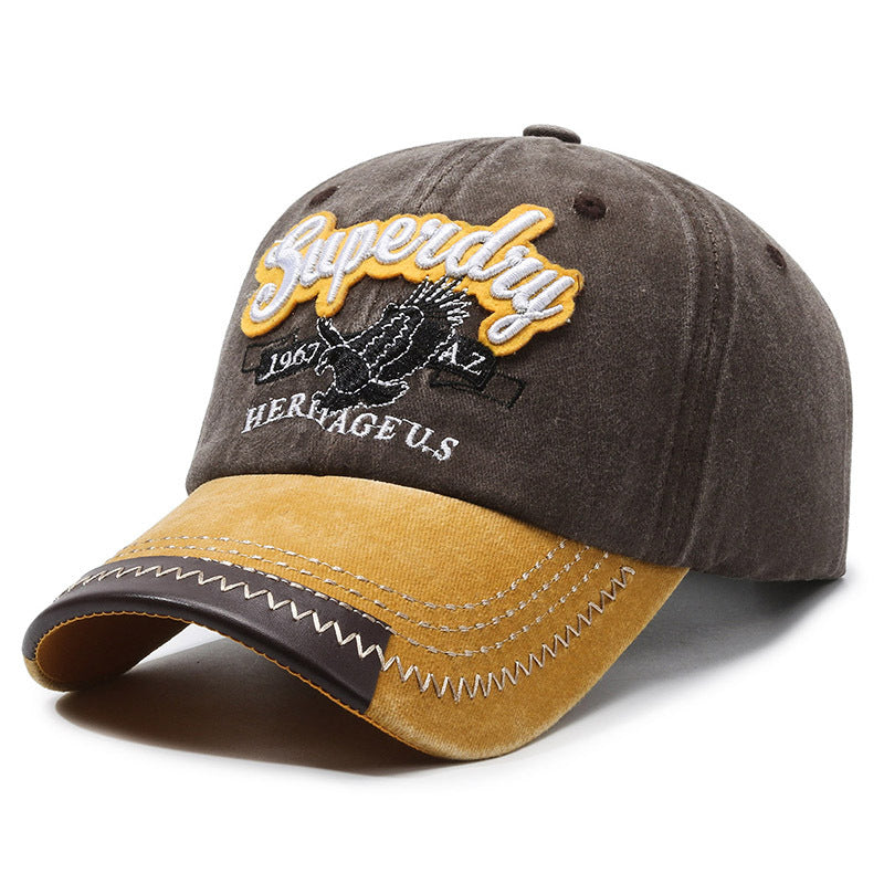 Gorra vintage de algodón bordada para exteriores