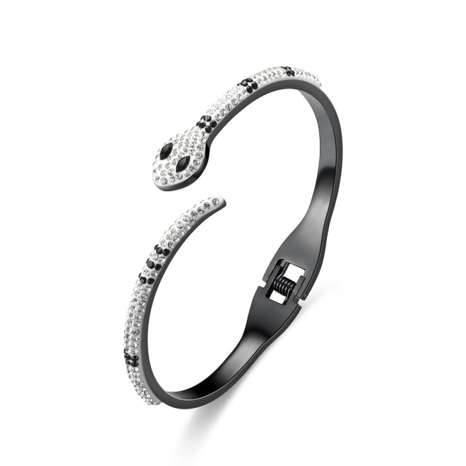 Pulsera de serpiente con circonitas cúbicas sencillas a la moda para mujer