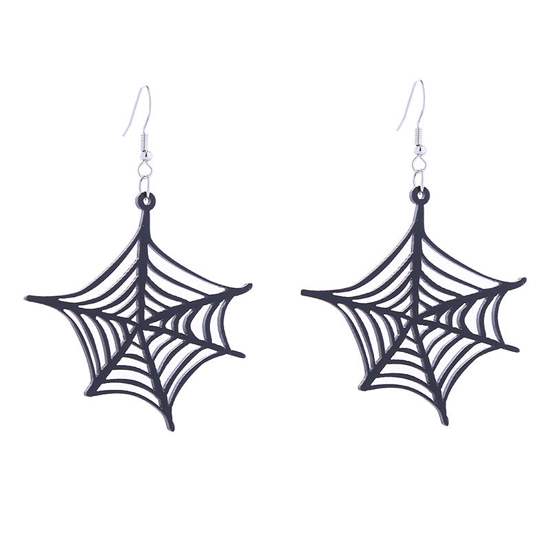 Halloween Women Horror Funny Dark Spider Bat Ghost Witch Acrylic Earrings