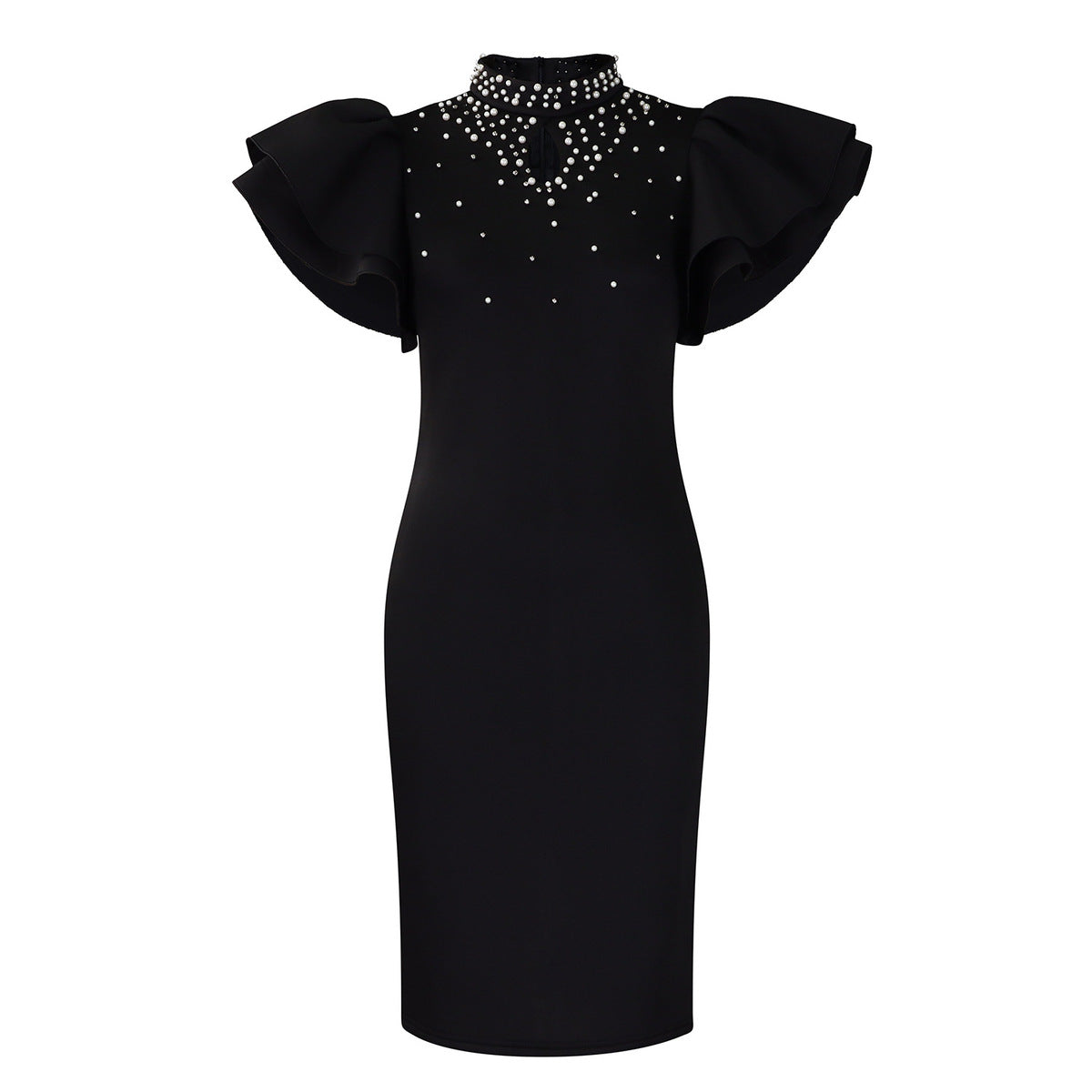 Women Fashion Elegant Plus Size Solid Color Dress