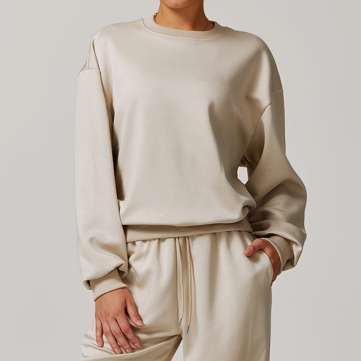 Women’s Casual Solid Color Long-Sleeve Sweatshirt