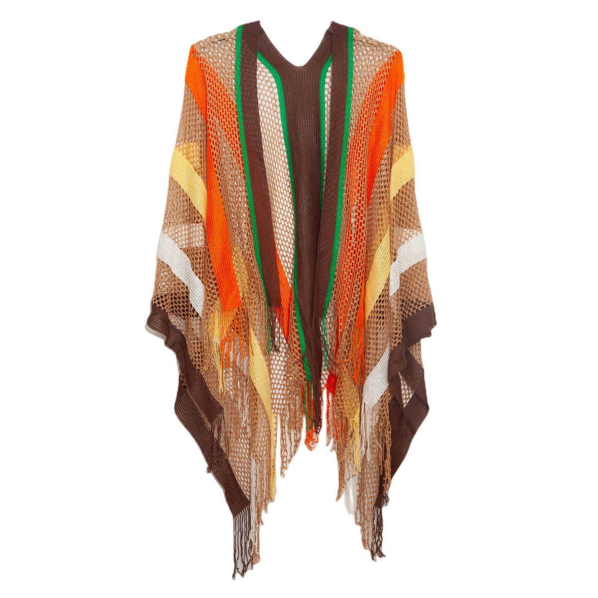Women's Fashion Stripe Hollow Tassel Cover-Ups