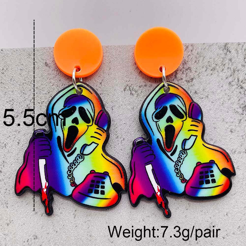 Halloween Women Horror Personality Mushroom Head Ghost Earrings