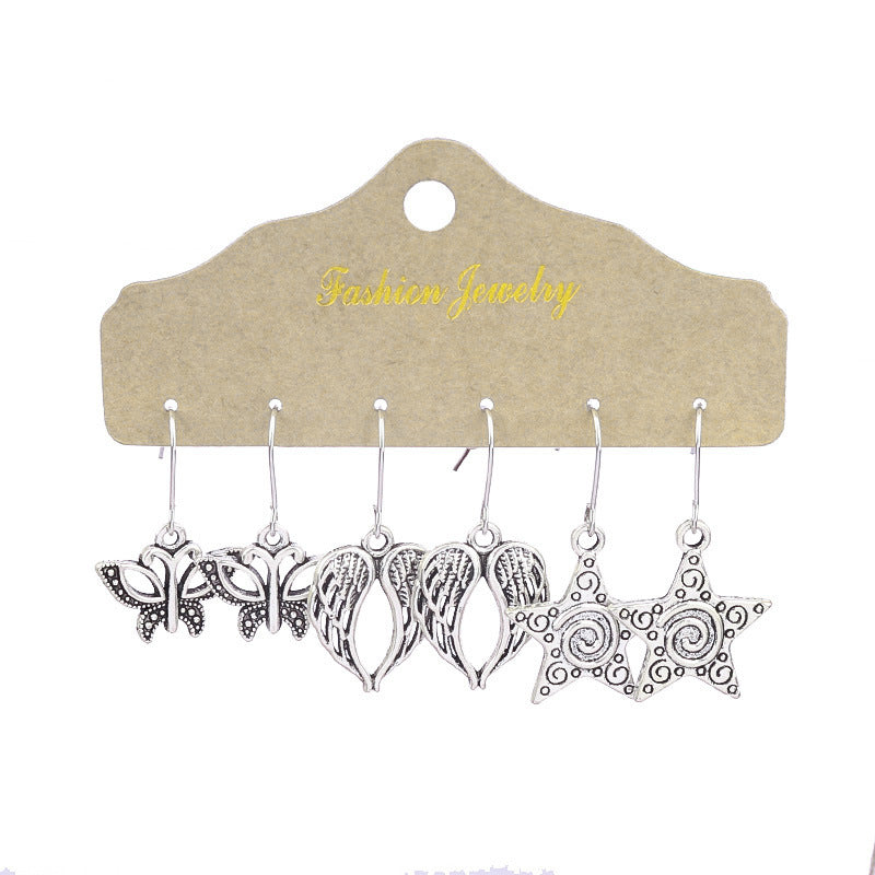 Conjunto de pendientes con borlas creativas retro de estilo étnico bohemio