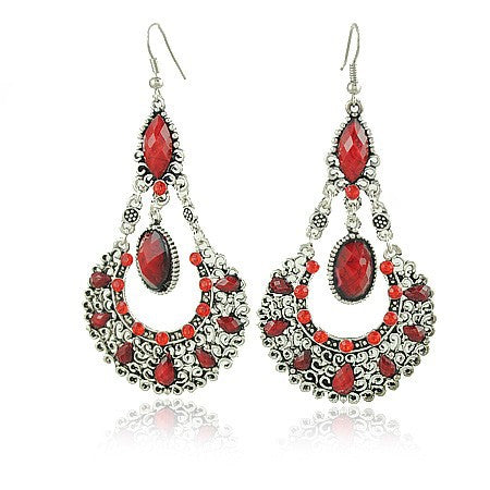 Boucles d'oreilles pendantes multicolores style bohème rétro pour femme
