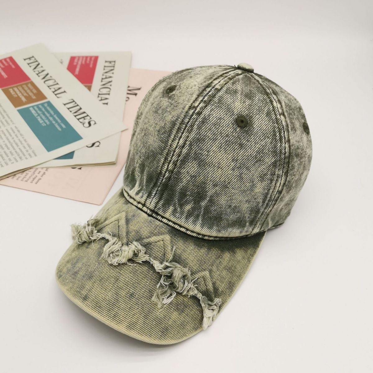 Gorra vaquera lavada, desgastada y retro sencilla