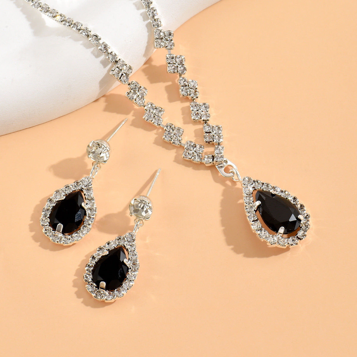 Fashion Rhinestone Zircon Jewelry Two-Piece Set