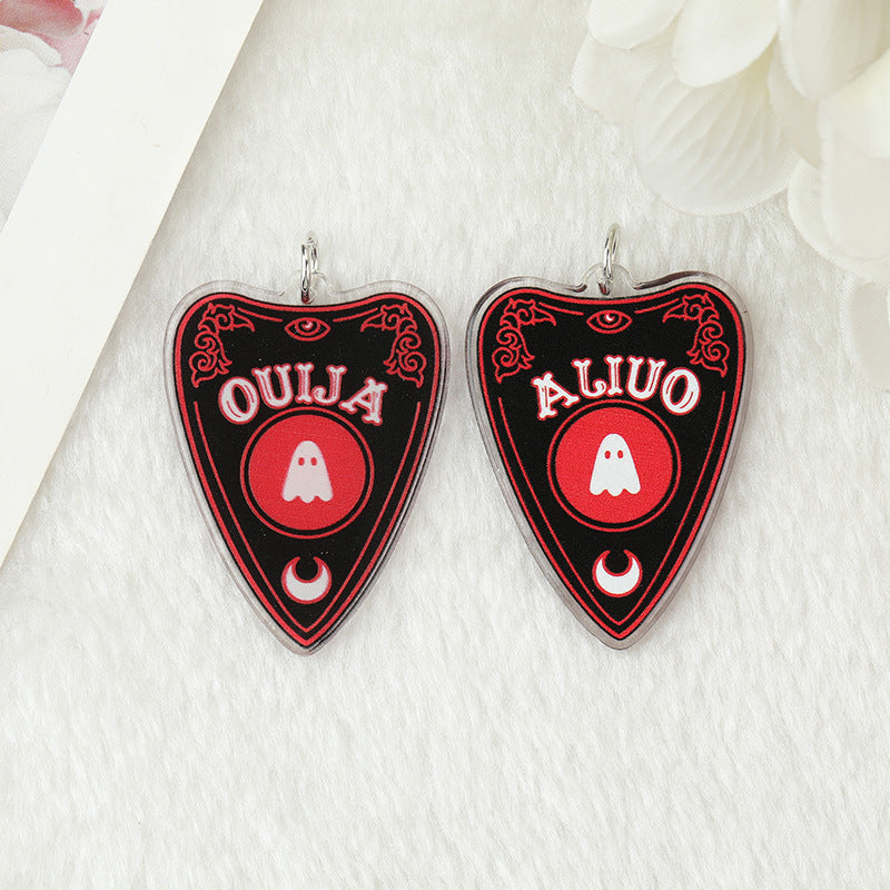 Pendientes de calavera acrílica de doble cara para mujer, de Halloween