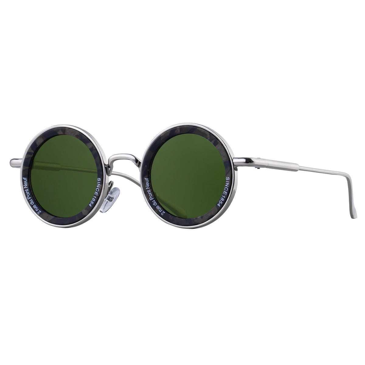 Lunettes de soleil rondes classiques à monture métallique pour hommes, couleurs unies