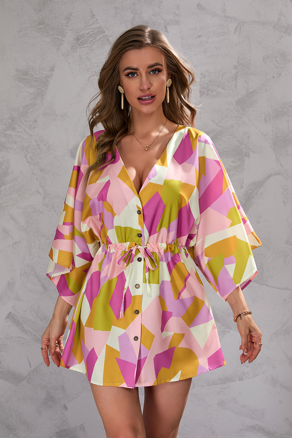 Summer Vacation Women Casual Leaf Print Dress