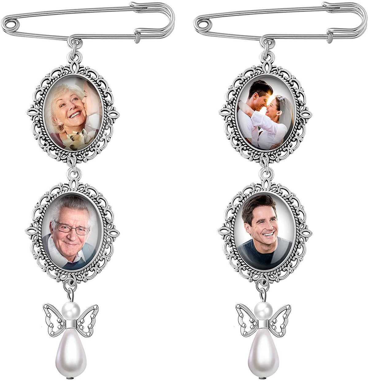 Pendentif pour cadre photo DIY, broche en alliage avec options de perles