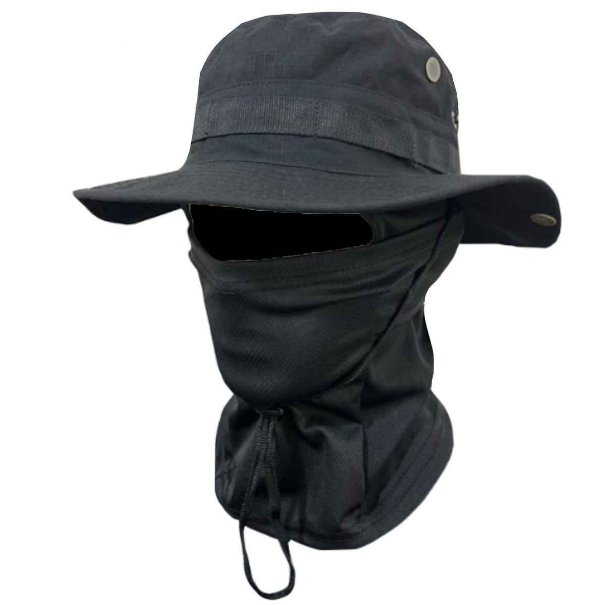 Sombrero Boonie de camuflaje resistente al viento para hombre con mascarilla