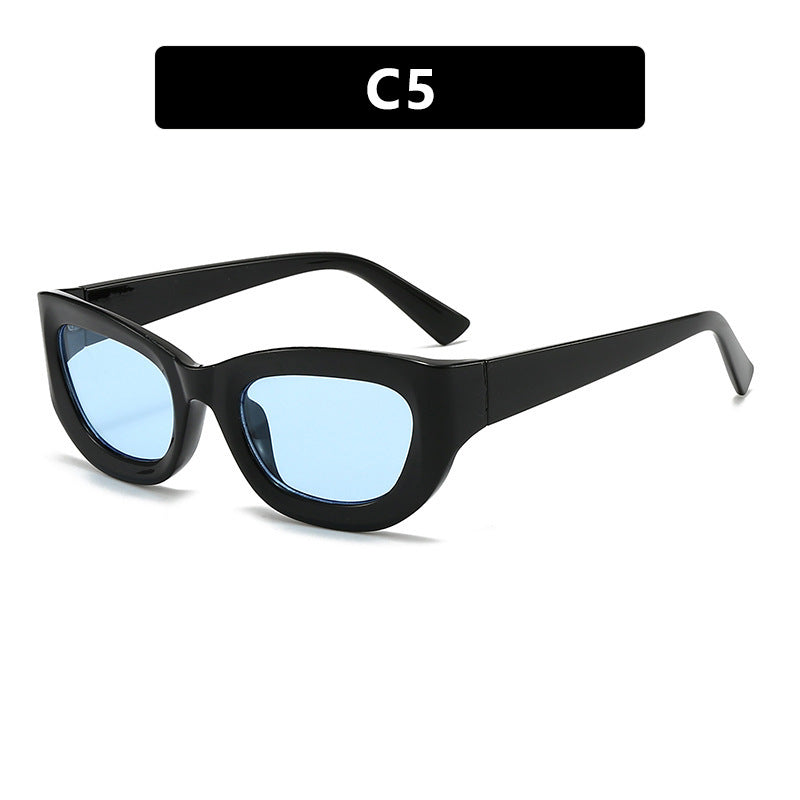 Gafas de sol estilo gato, anti-UV, de color sólido, a la moda para mujer