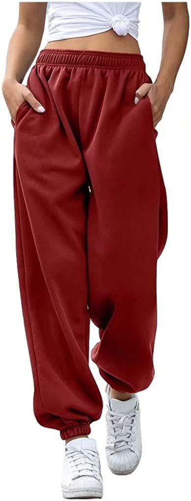 Women Casual High Waist Polyester Loose Pants