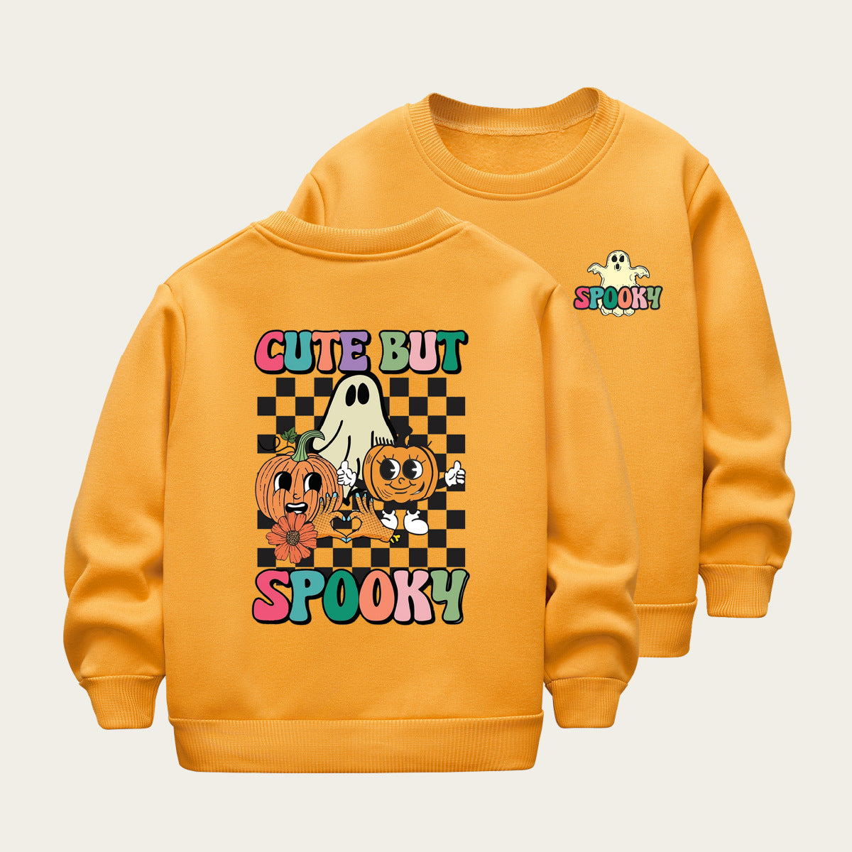 Kids Toddler Boys Girls Casual Halloween Print Fleece Sweatshirt