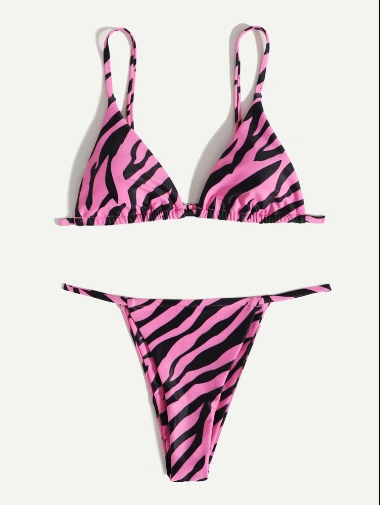 Ensemble de maillot de bain bikini sexy à rayures pour femme, mode été