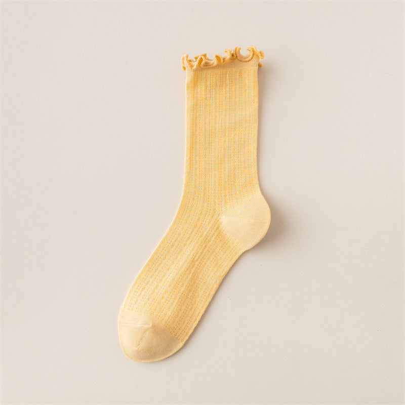 Calcetines de madera con orejas de color liso de moda