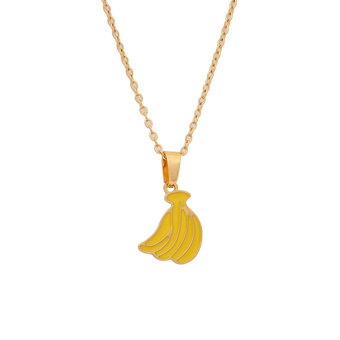 Collar con colgante de fruta de acero inoxidable para mujer, estilo encantador