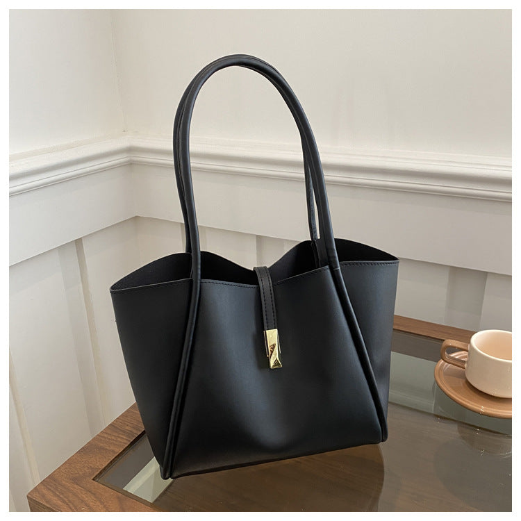 Sac fourre-tout décontracté de grande capacité pour femme, couleur unie