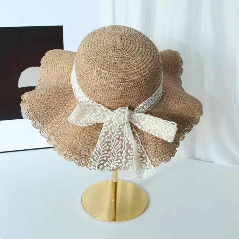Beach Holiday Straw Sun Hat Dome Style Fabric